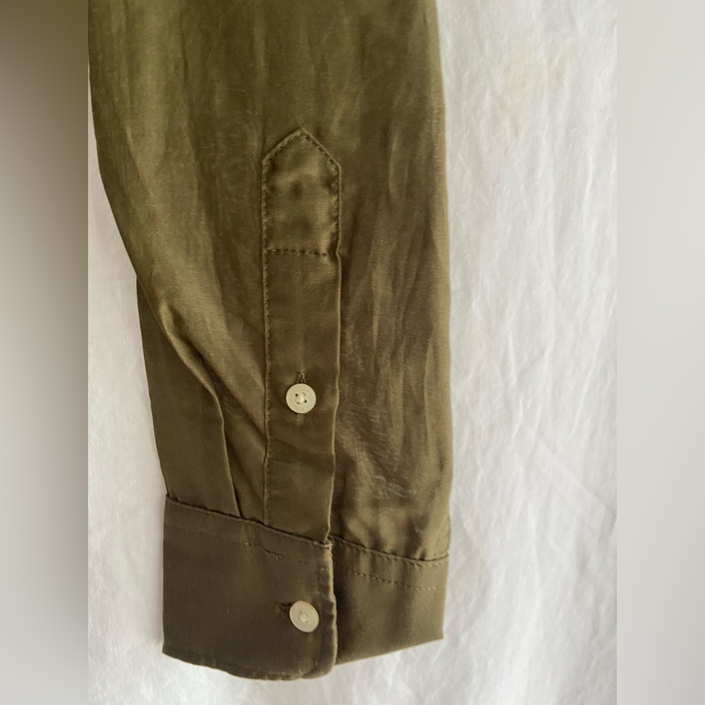 💥💥 SALE 30% OFF LIST PRICE💥💥NWT Lauren Silk Cotton Tie Front Shirt; size M; - Picture 6 of 15